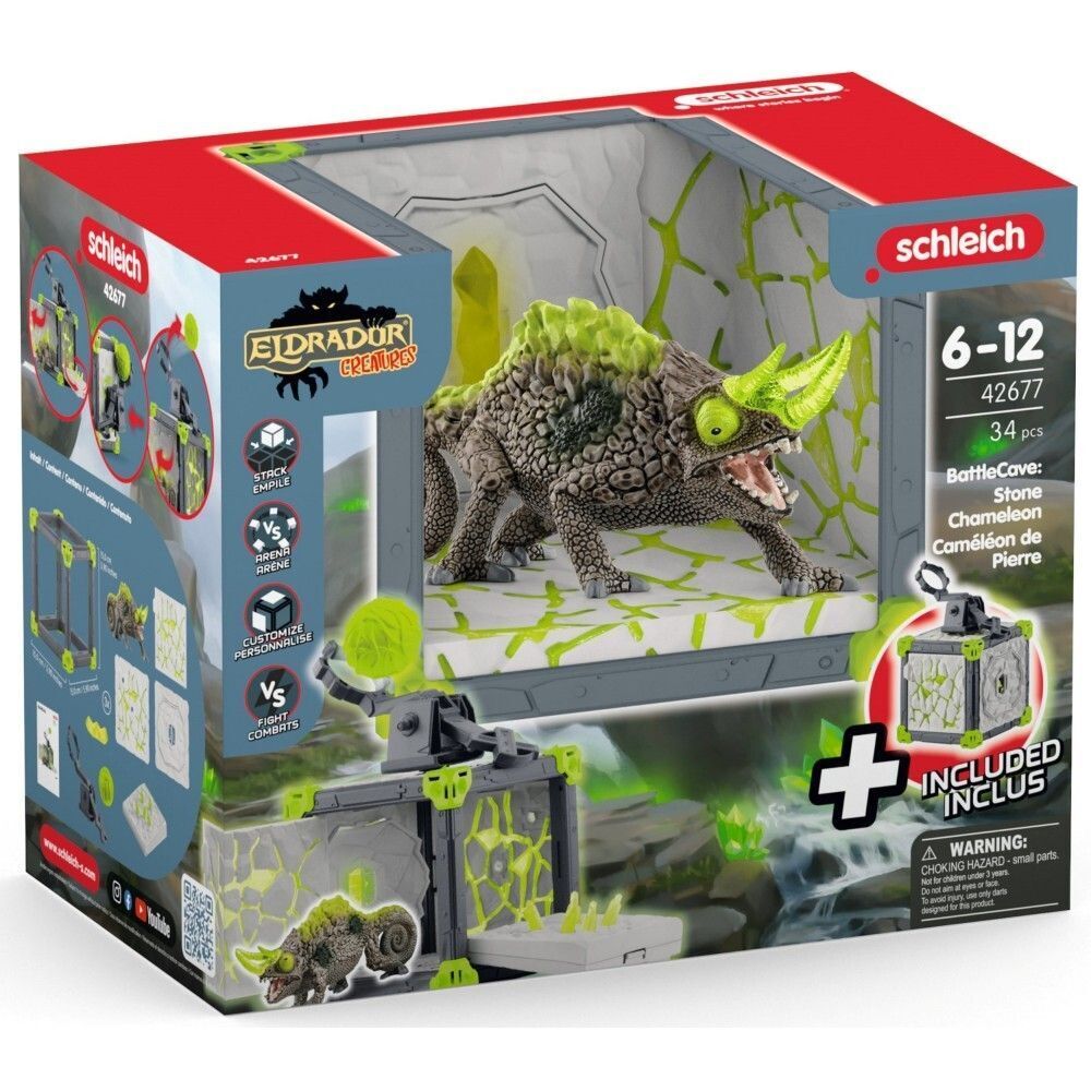 Набор Schleich Eldrador 42677 Боевая пещера Камня и Каменный хамелеон