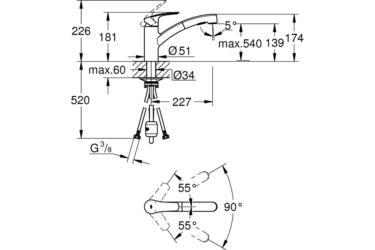 Смеситель Grohe Eurosmart 303052431