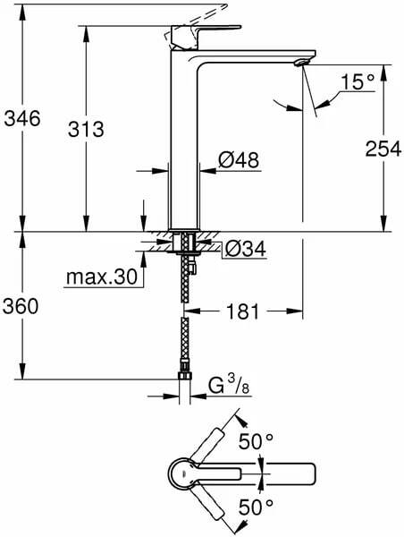Смеситель для раковины Grohe Dn 15 Lineare 23405Dc1
