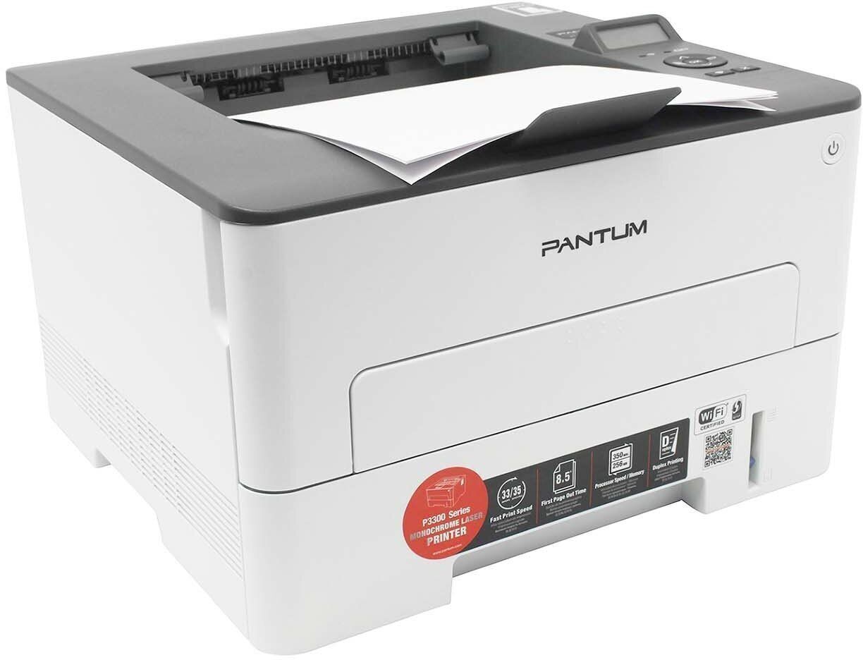 Принтер лазерный Pantum P3300DW, ч/б, A4, белый/черный