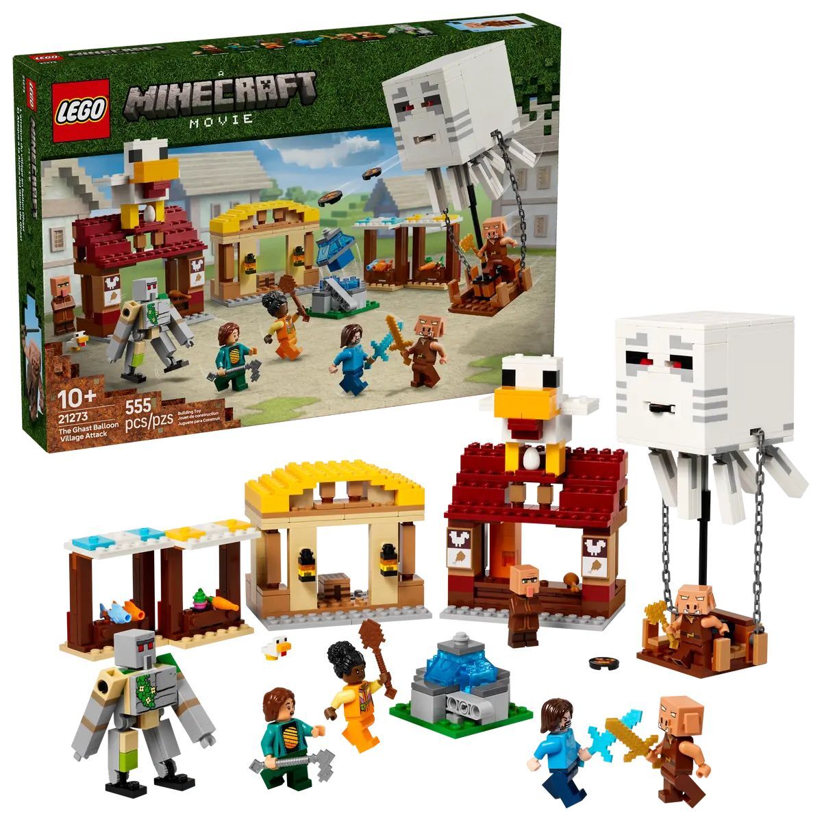 Конструктор LEGO Minecraft 21273 Атака воздушного шара Гаста на деревню