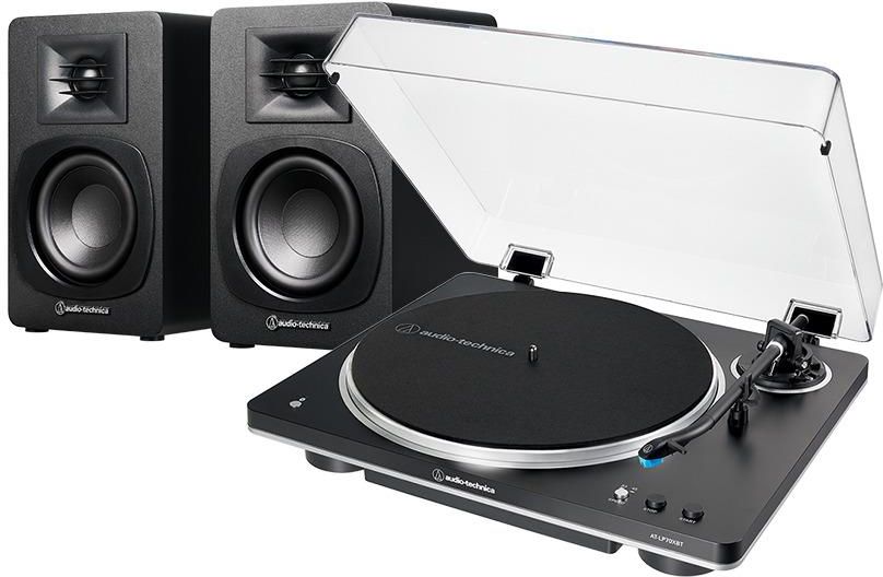 Стереокомплект Audio-Technica AT-LP70XBT + AT-SP3X, черный
