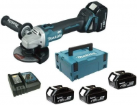 Аккумуляторная угловая шлифовальная машина Makita DGA504RT3J 18 В, 3×5,0 А·ч АКБ, ЗУ, кейс Makpac