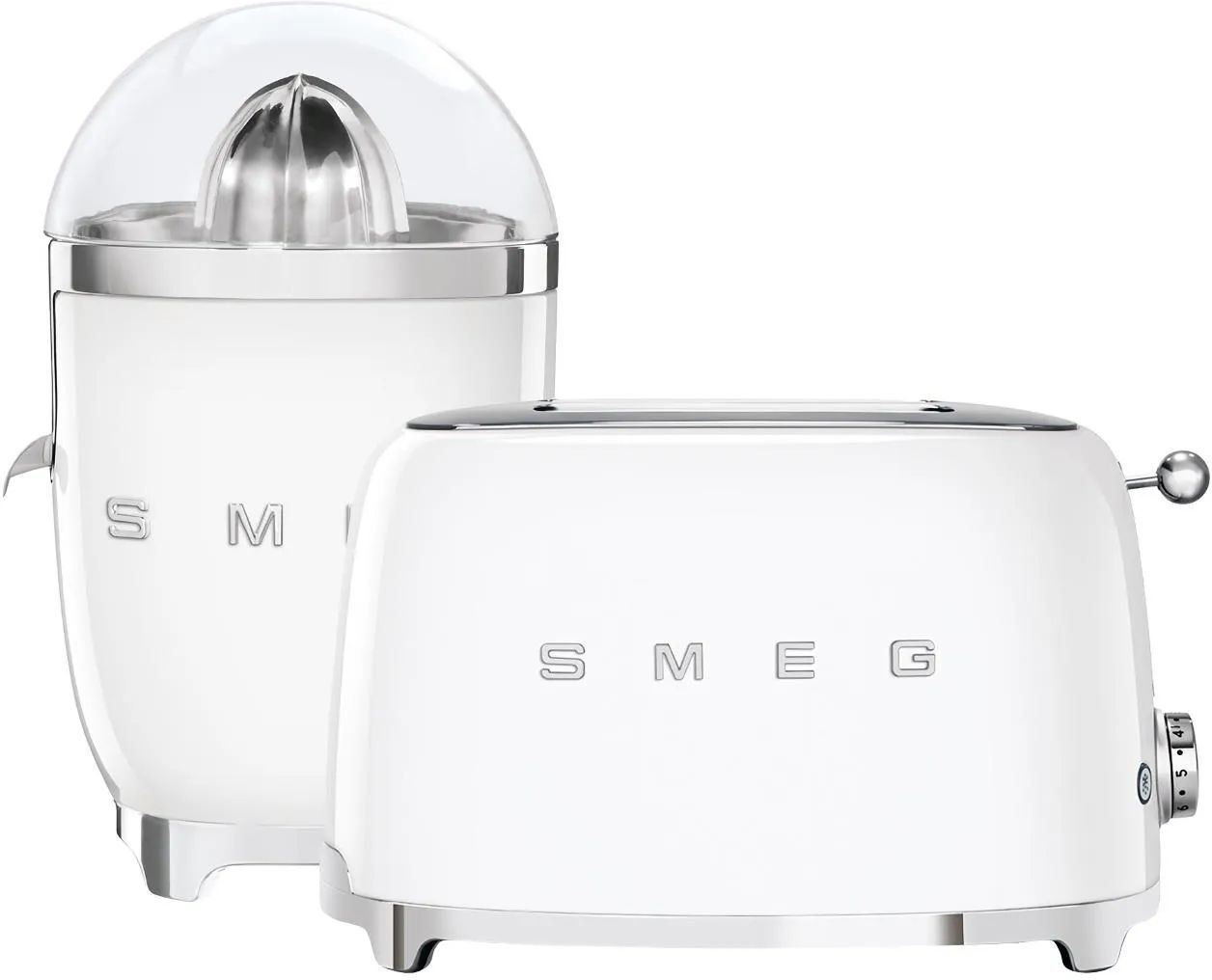 Набор тостер+соковыжималка SMEG TSF01WHEU + CJF01WHEU белый