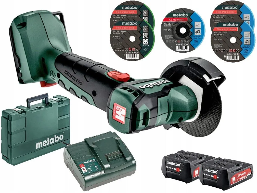 Аккумуляторная угловая шлифовальная машина Metabo PowerMaxx CC 12 BL 600348500