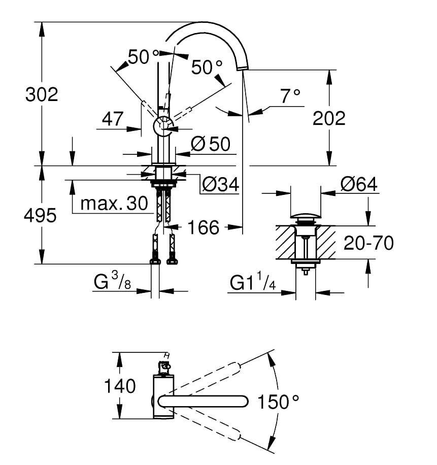 Смеситель Grohe Atrio L Hard Graphite 32042Al3