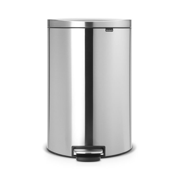 Мусорный бак с педалью Brabantia FlatBack+, 40л, MotionControl, матовая сталь 482021