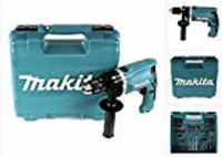 Ударная дрель Makita HP1631KX3 710 Вт, кейс и набор оснастки