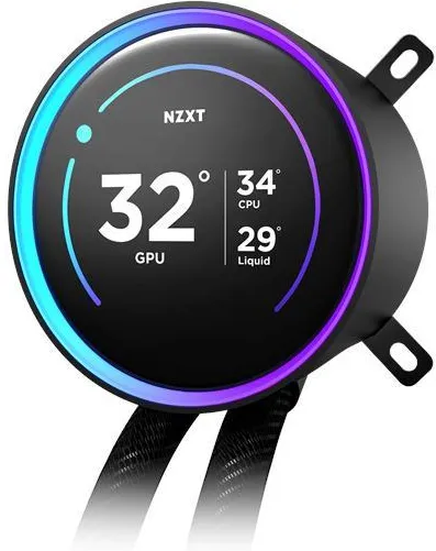Система жидкостного охлаждения NZXT Kraken Elite 240, AIO 240 мм, LCD 2,72", чёрная