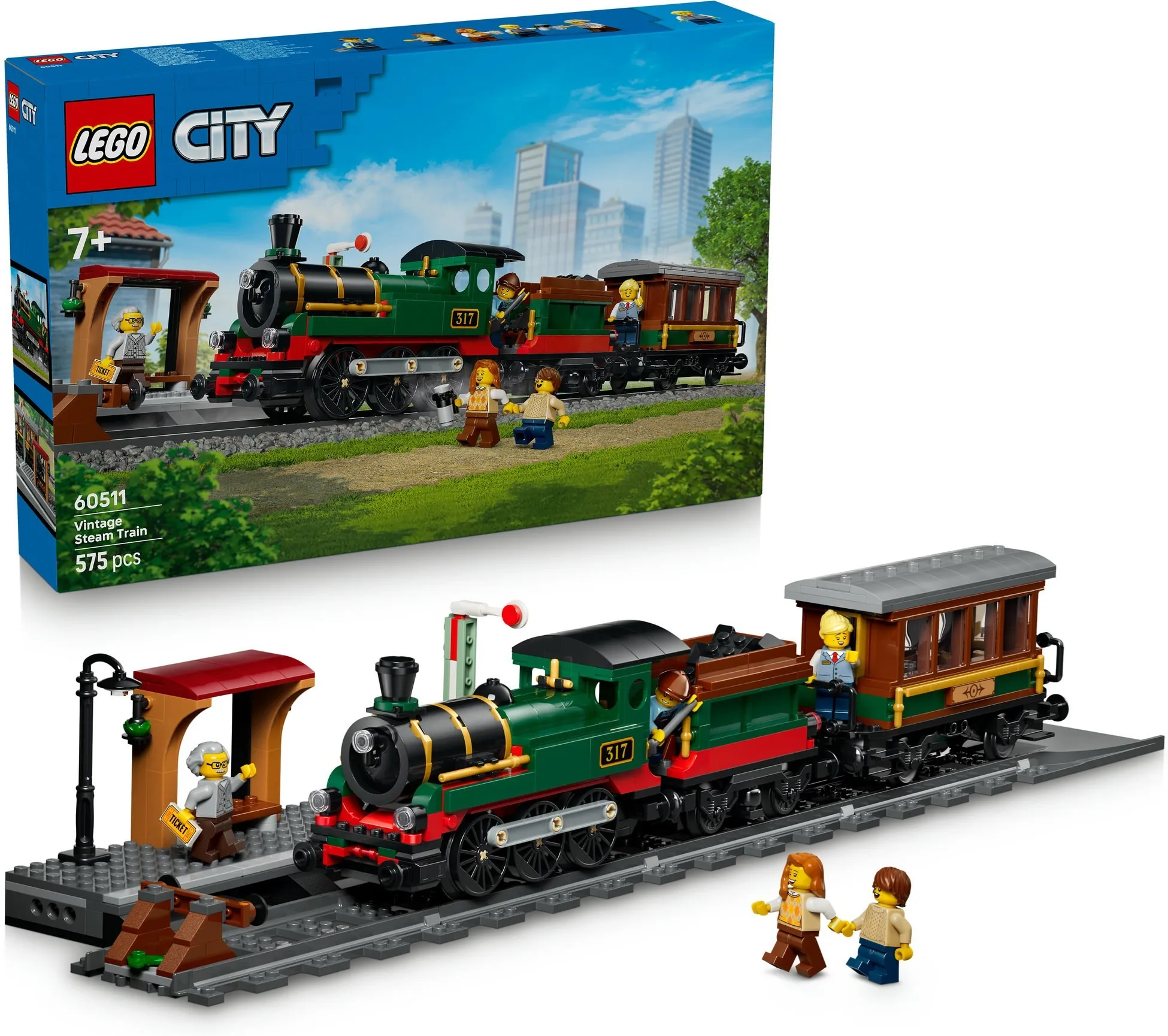 Конструктор LEGO City 60511 Ретро-поезд с паровозом