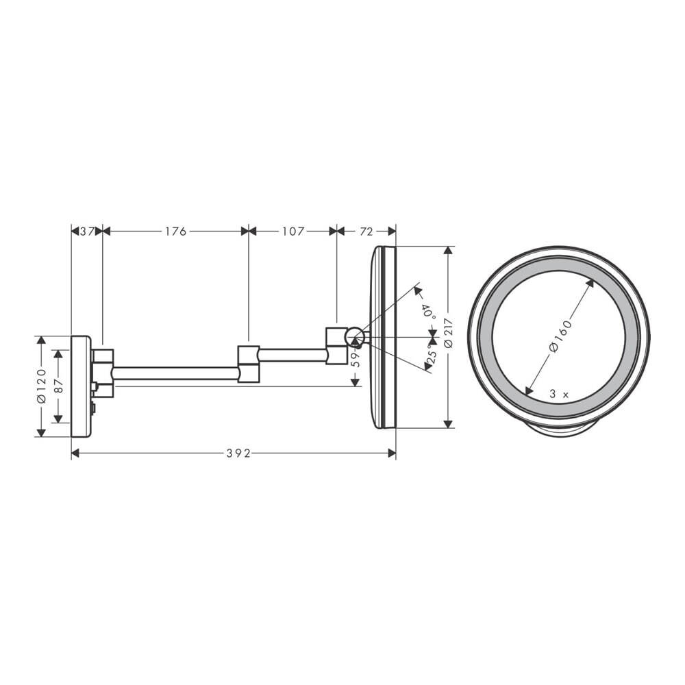 Косметическое зеркало Hansgrohe Logis Universal 73570000
