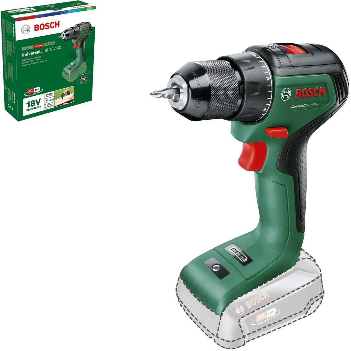 Дрель-шуруповёрт Bosch UniversalDrill 18V-60 06039D7000