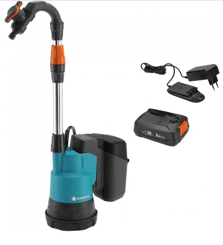 Насос Gardena для дождевой воды 2000/2 18V P4A (с батареей) (14602-20)НН