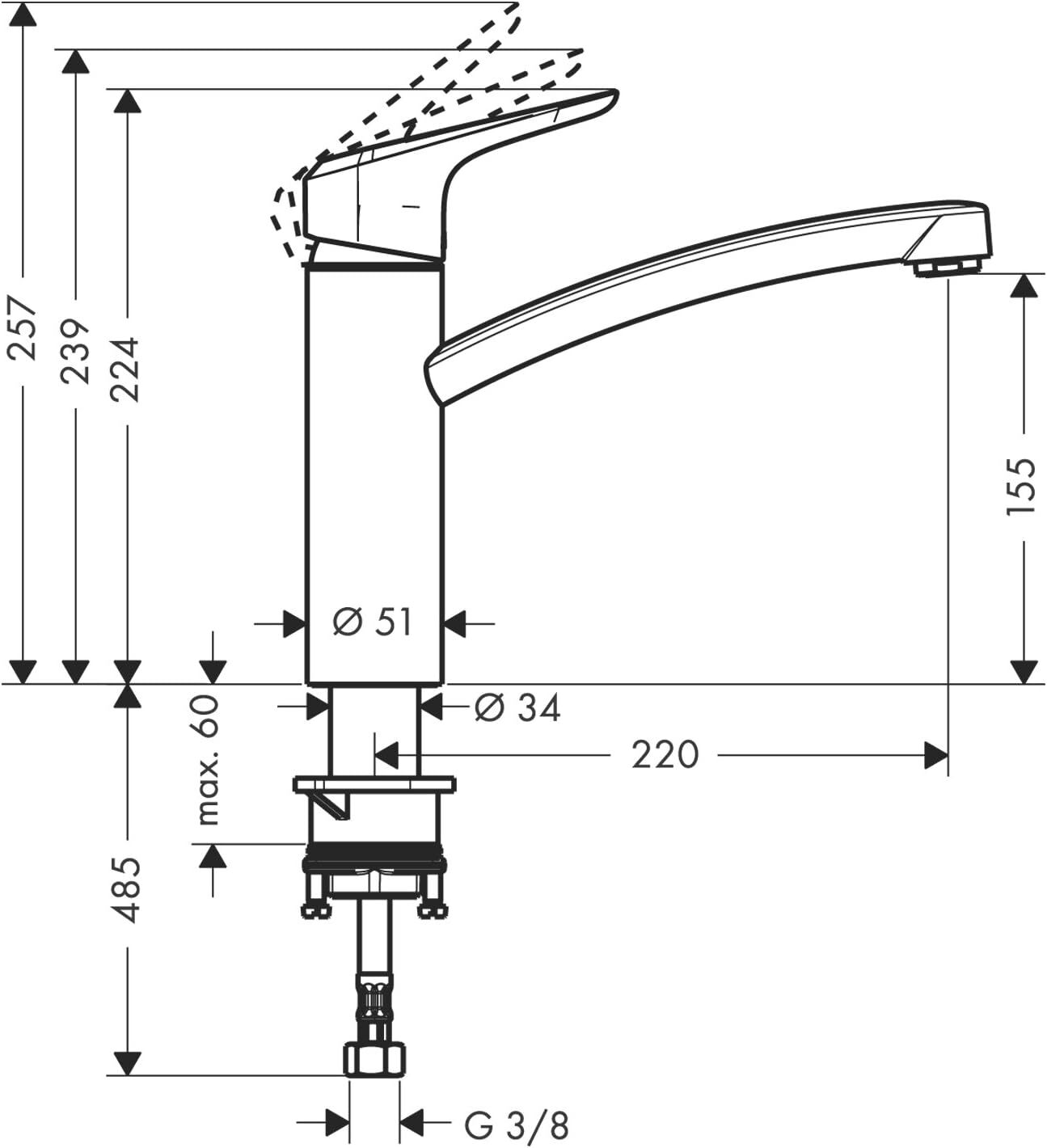 Смеситель Hansgrohe Ecos M для кухни, хром 1415000