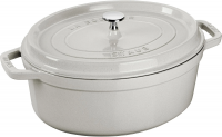 Чугунная овальная кастрюля Staub La Cocotte 3,2 л, белая трюфель 405014220