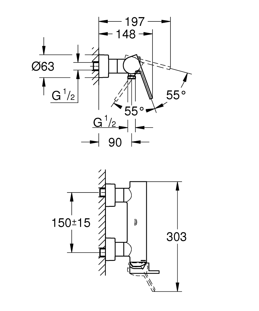 Смеситель Grohe Plus Нержавеющая сталь 33577Dc3
