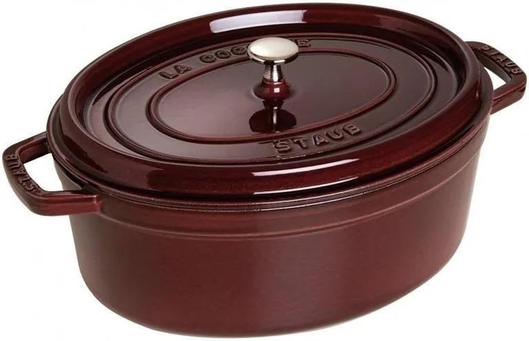 Чугунная овальная кастрюля Staub Cocotte 31 см, вишнёвая 40509-366-0