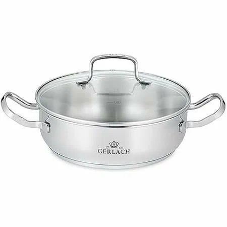 Кастрюля Gerlach с крышкой SIMPLE-24см, 2л, нержавеющая сталь, серебро, 24 см