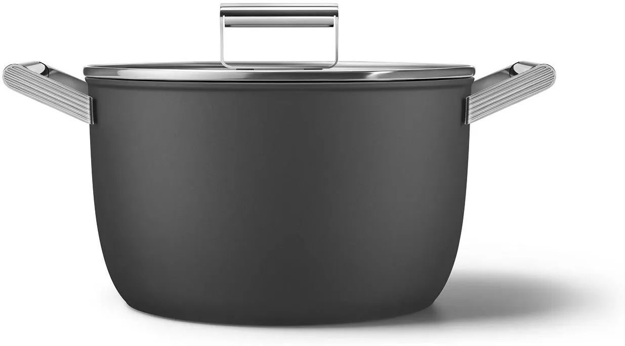 Кастрюля SMEG 50's Style 26cm CKFC2611BLM чёрная