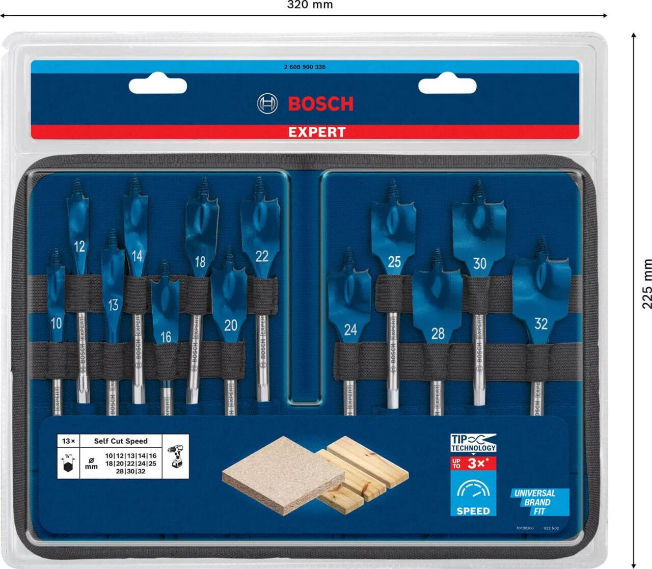 Набор перовых сверл Bosch EXPERT Self Cut Speed, 13 шт