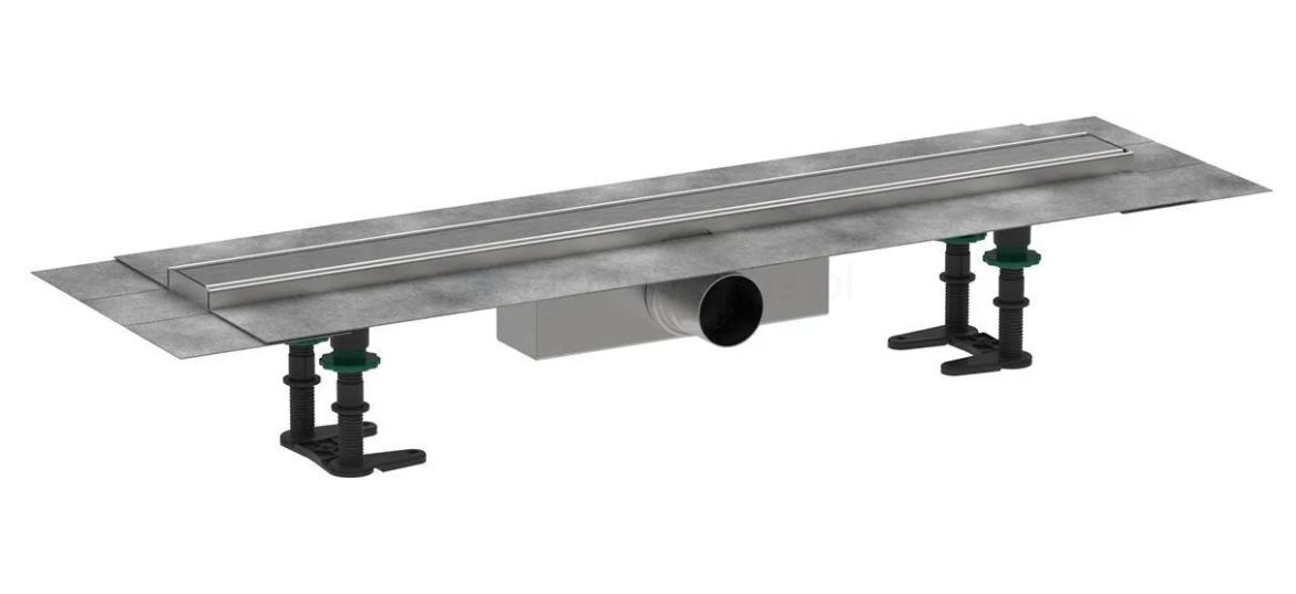Полный линейный слив для стандартной установки Hansgrohe Raindrain Compact Complete Shower Drain 70cm 56176800 серебро