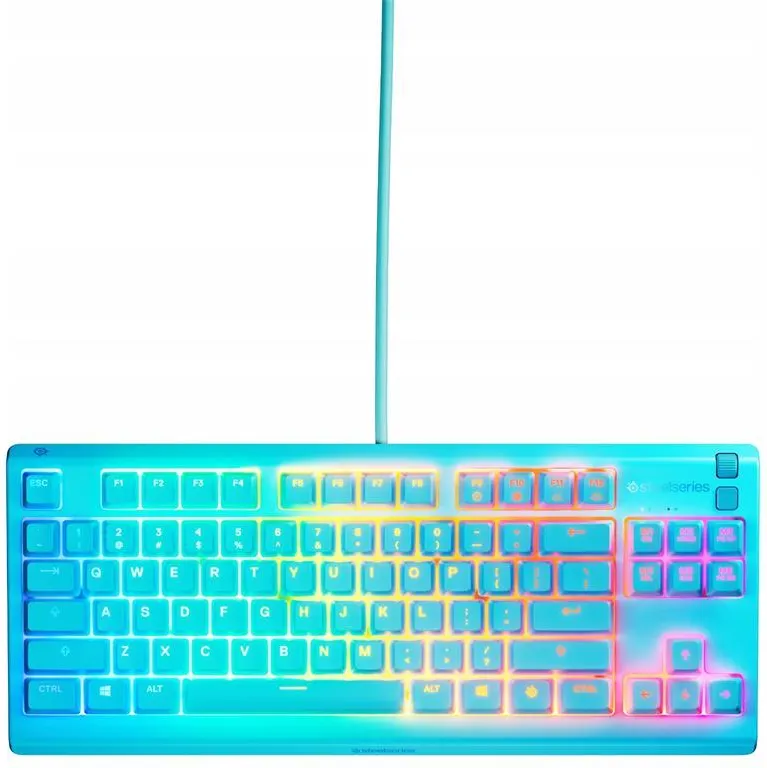 Игровая клавиатура SteelSeries Apex 3 TKL US (64933), голубой