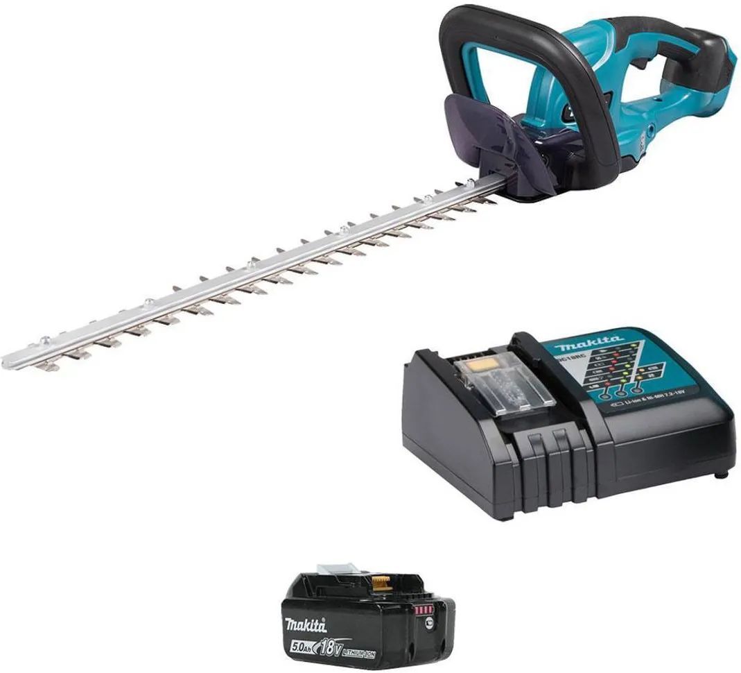 Кусторез Makita DUH507RT с АКБ и ЗУ Ударный шуруповёрт Makita DTD154RTJ 18V с АКБ 2x5,0 Ah и ЗУ