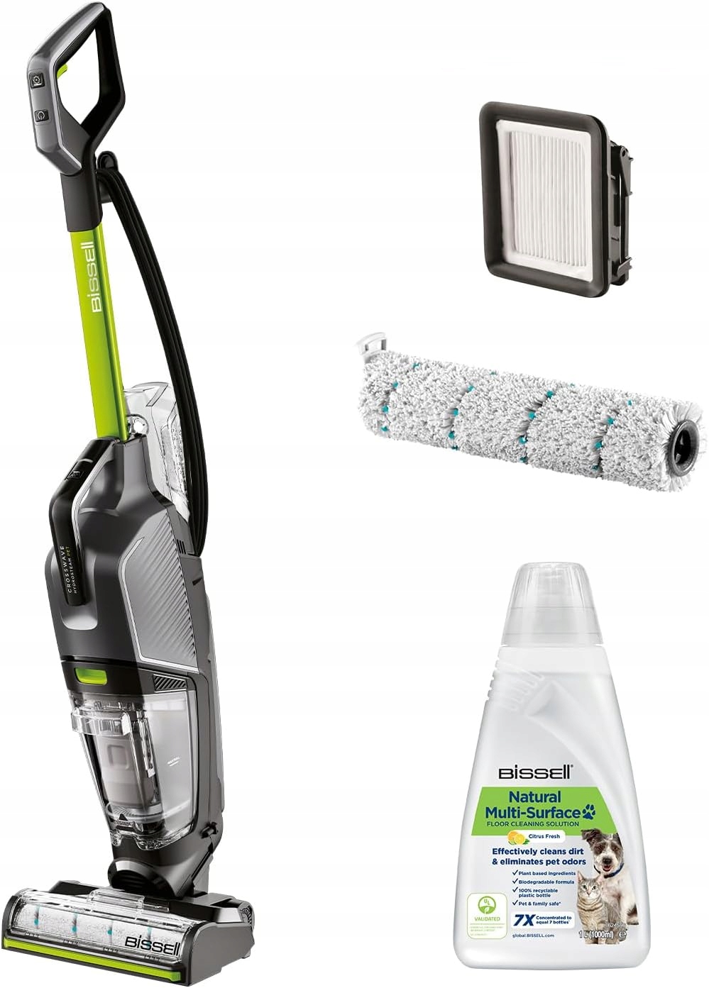 Вертикальный моющий пылесос BISSELL CrossWave HydroSteam Pet 3517N