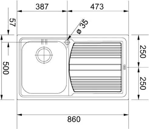 Кухонная раковина Franke Logica LLX 611-79 101.0085.772, нержавеющая сталь, с правой стороны