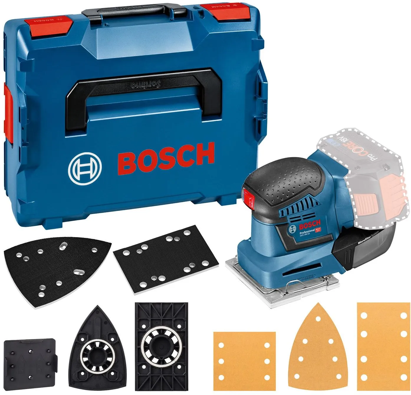 Аккумуляторная ленточная шлифовальная машина Bosch GSS 18V-10 Professional 06019D0202
