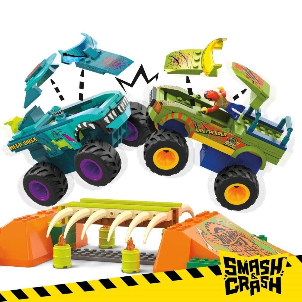 Игровой набор "конструкторы полосы препятствий" MEGA Hot Wheels - Monster Trucks Mega-Wrex HKF89, 332 шт.