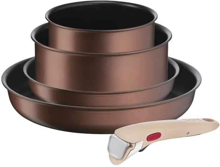 Набор посуды со съемной ручкой Tefal Ingenio Eco Respect L7609153, 5 предметов, коричневый