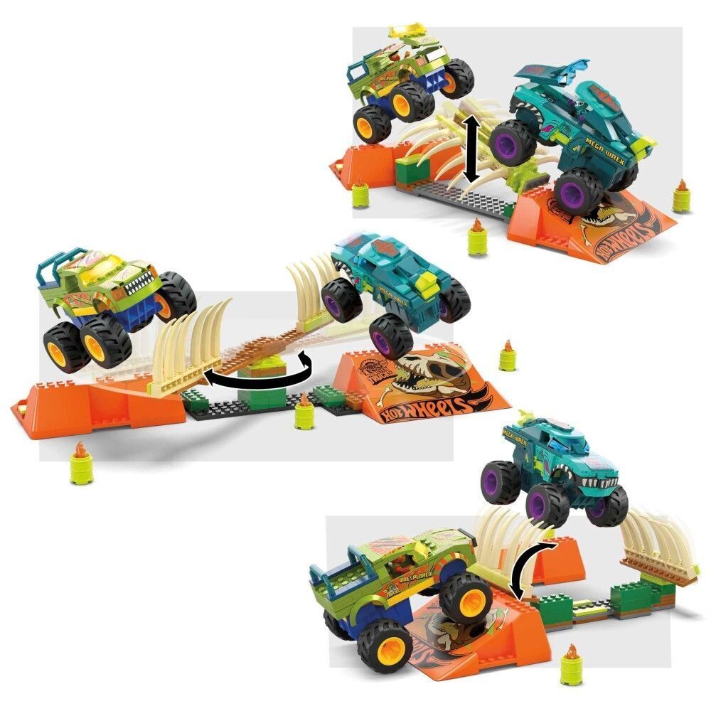 Игровой набор "конструкторы полосы препятствий" MEGA Hot Wheels - Monster Trucks Mega-Wrex HKF89, 332 шт.