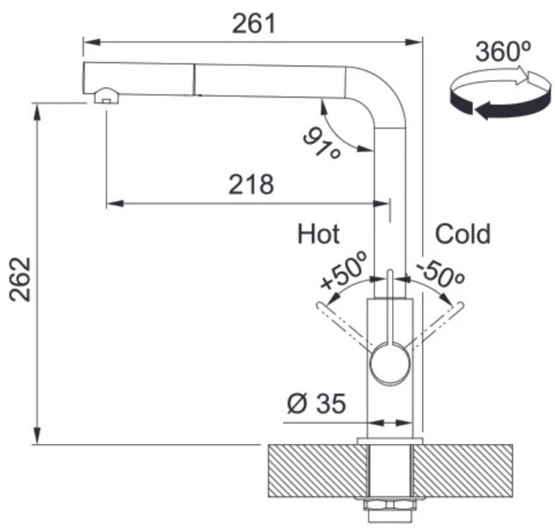 Кухонный кран Franke Maris Slim L pull-out 115.0728.394, черный матовый