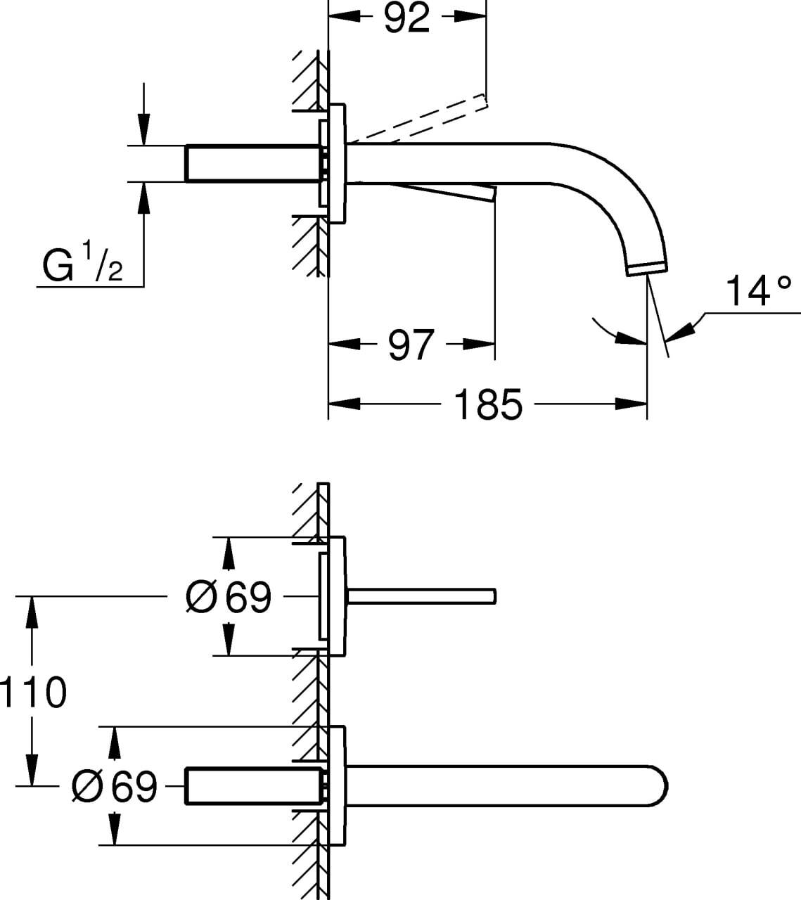 Смеситель Grohe Atrio 19287003