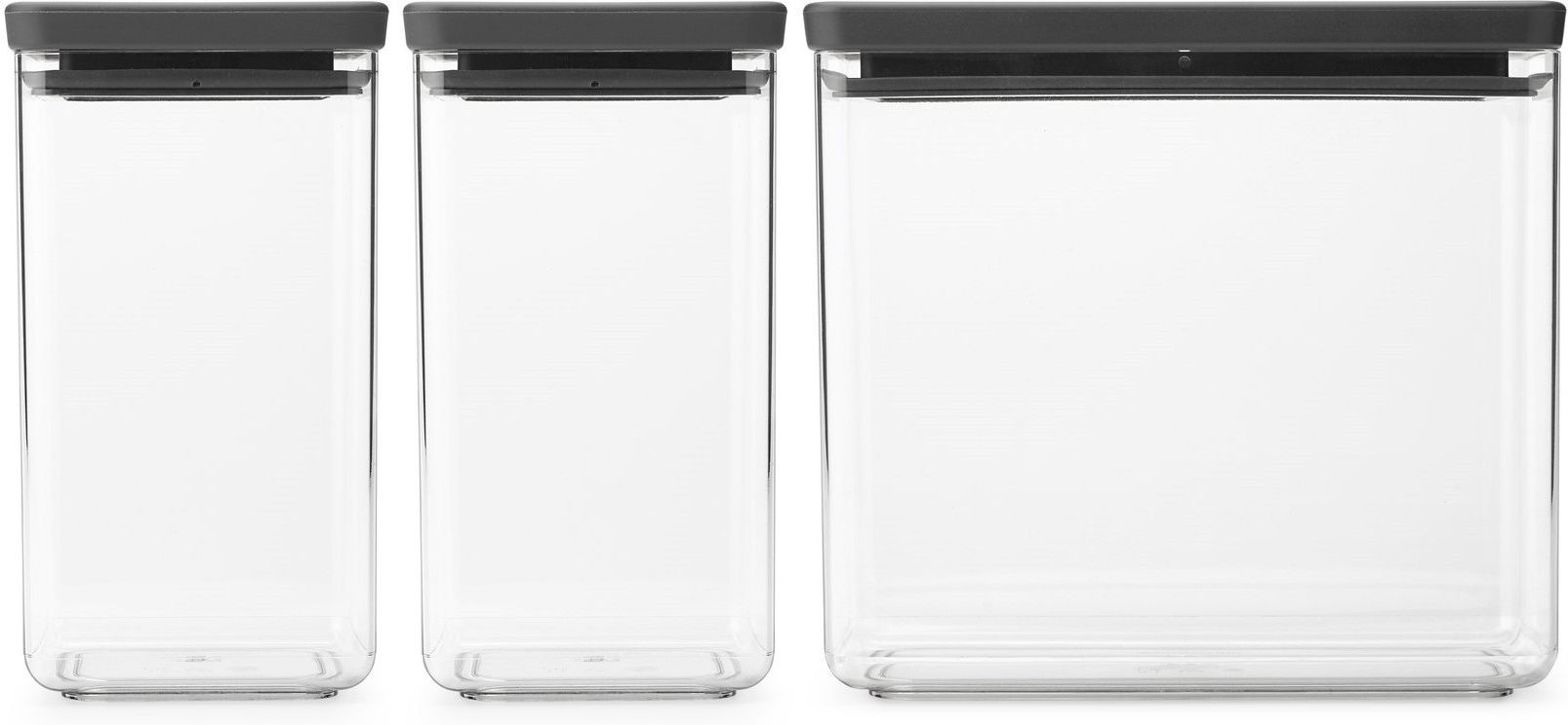 Набор контейнеров для хранения Brabantia Tasty+ 230707, 2 × 1,6 л + 3,5 л, 3 предмета, тёмно-серый