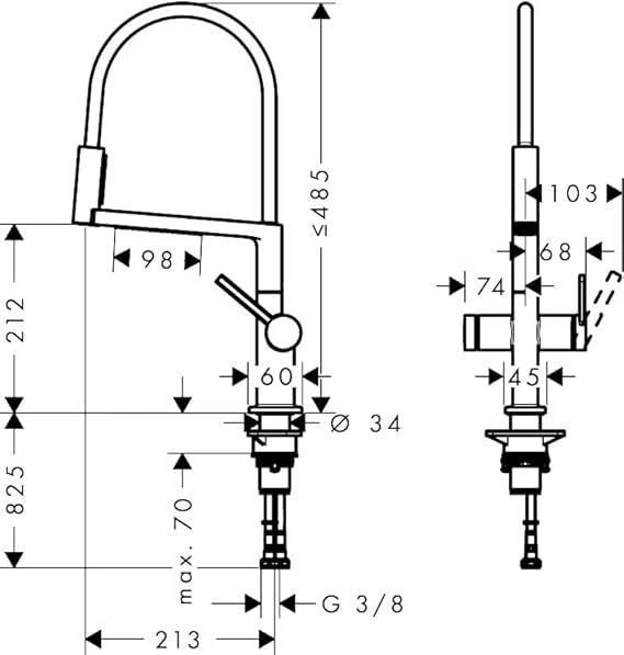 Смеситель для кухни Hansgrohe Talis Select M54 72861000 Черный