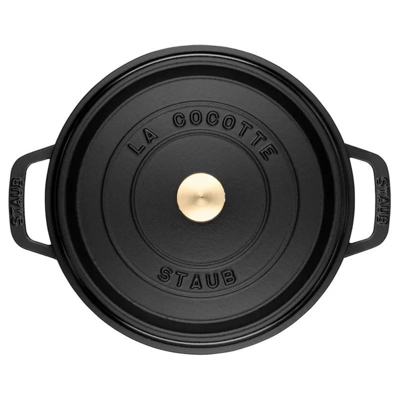 Чугунная круглая кастрюля Staub Cocotte 26 см, чёрная 40509-310-0