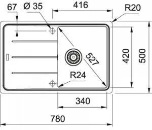 Кухонная раковина Franke Basis BFG 611-78 114.0676.296, оникс