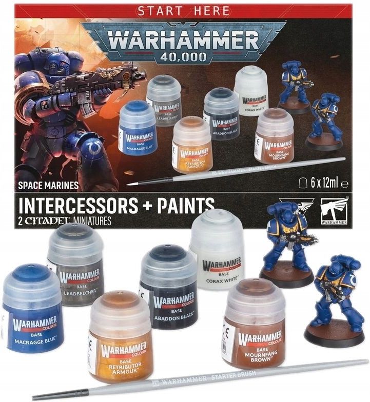Набор миниатюр Games Workshop Warhammer 40K Space Marines: Intercessors + Paints