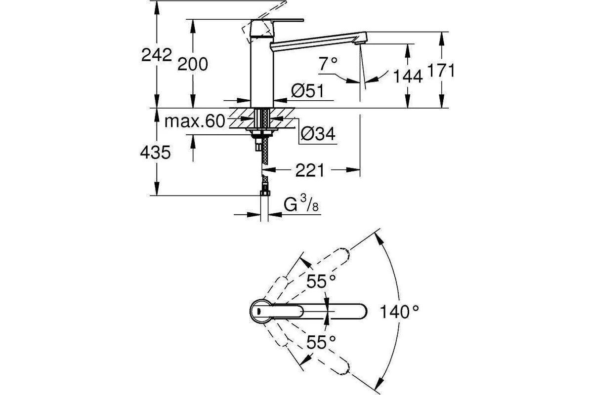 Смеситель для кухни Grohe Get 30196Dc0