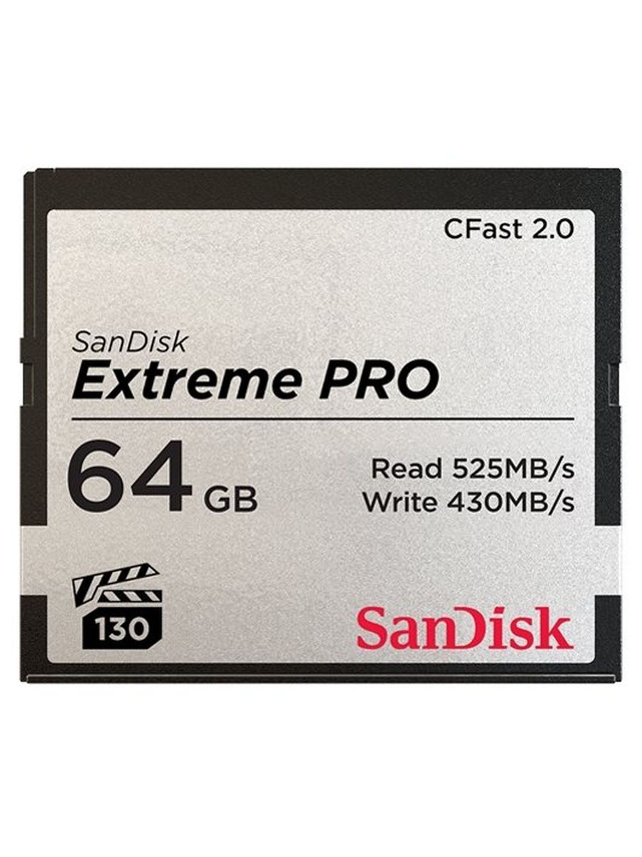 Карта памяти SanDisk CFast 2.0 64 ГБ, R/W 525/430 МБ/с