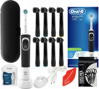Электрическая зубная щётка Oral-B Vitality 100, набор с насадками, футляром и аксессуарами