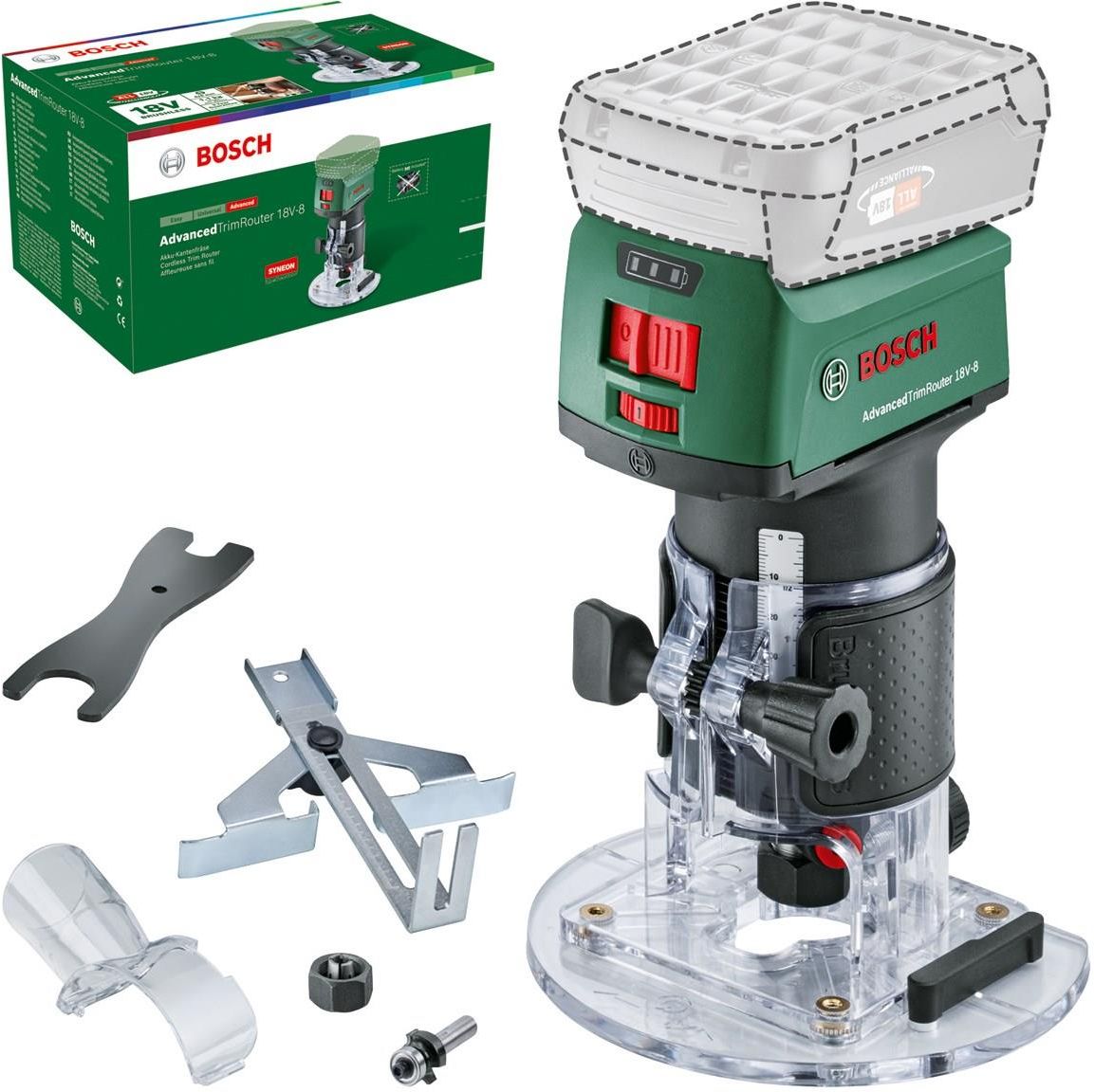 Аккумуляторный кромочный фрезер Bosch AdvancedTrimRouter 18V-8 06039D5000