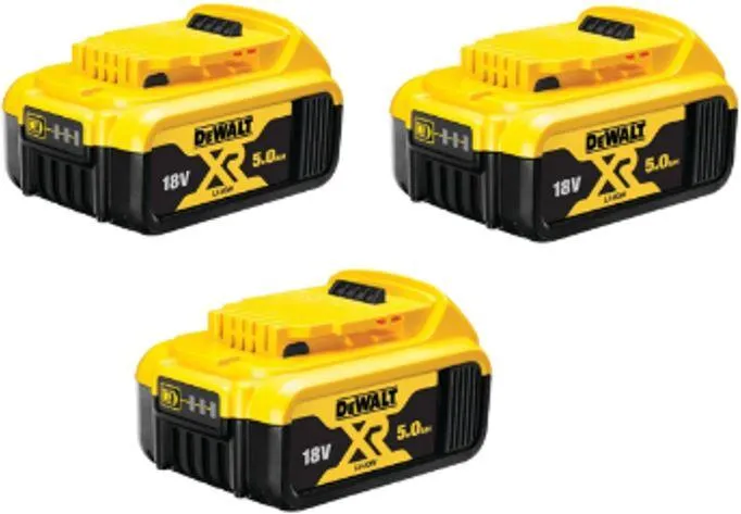 Набор аккумуляторов DeWalt DCB184P3-XJ, 3 АКБ Li-Ion (18 В, 5.0 Ач)