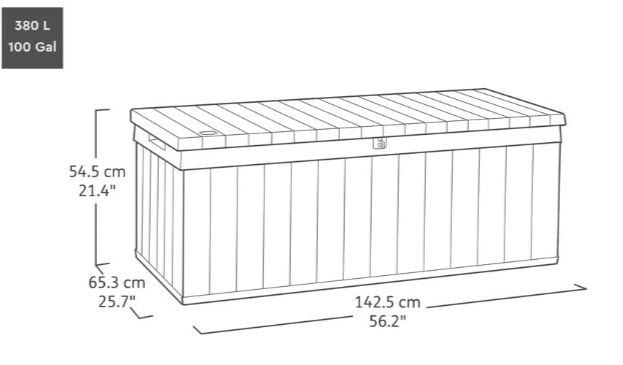 Садовый ящик Zakito Keter Darwin 380L, серый (Z440522)