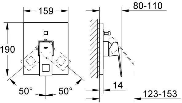 Смеситель для ванны Grohe Eurocube 19896000