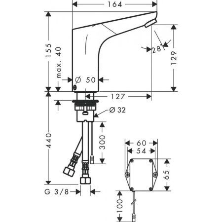 Смеситель для ванны Hansgrohe Focus Electronic 31172000 хром