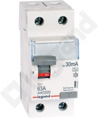 УЗО Legrand TX3 P302 2P 63A 30mA тип A 10kA (411561)