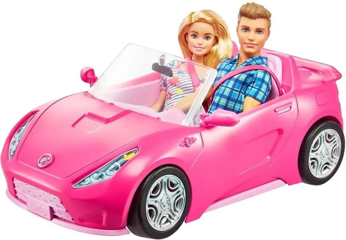 Набор кукол Barbie и Ken с гардеробом и розовым кабриолетом GVK05